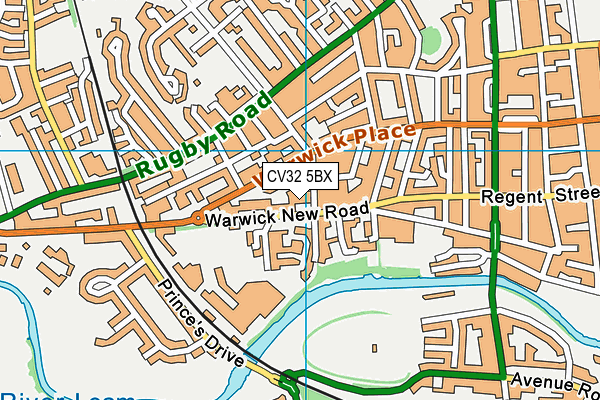 CV32 5BX map - OS VectorMap District (Ordnance Survey)