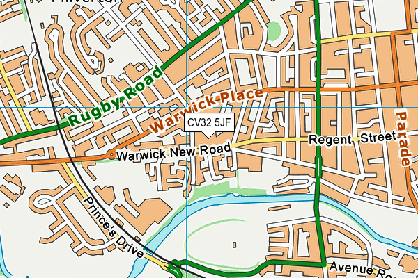 CV32 5JF map - OS VectorMap District (Ordnance Survey)