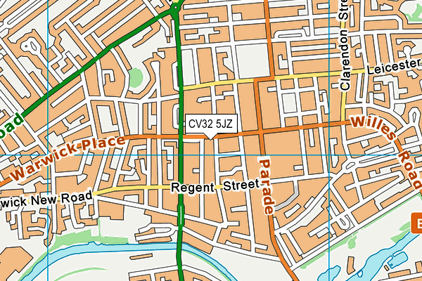 CV32 5JZ map - OS VectorMap District (Ordnance Survey)