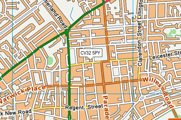 CV32 5PY map - OS VectorMap District (Ordnance Survey)