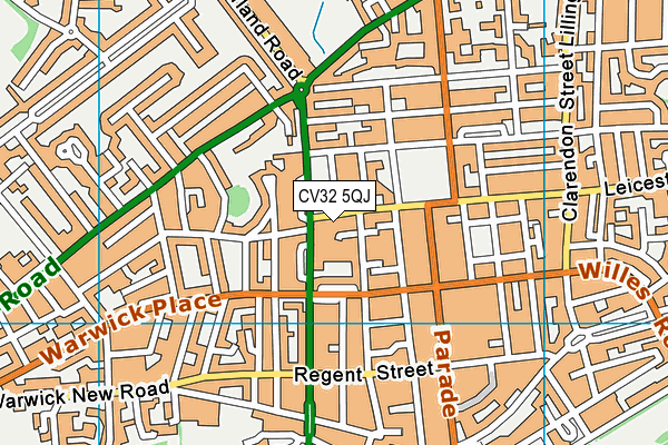 CV32 5QJ map - OS VectorMap District (Ordnance Survey)