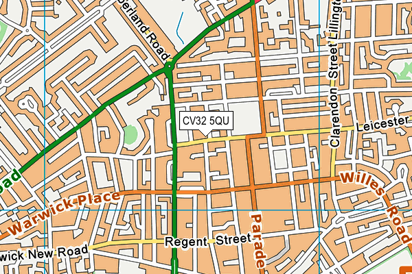 CV32 5QU map - OS VectorMap District (Ordnance Survey)