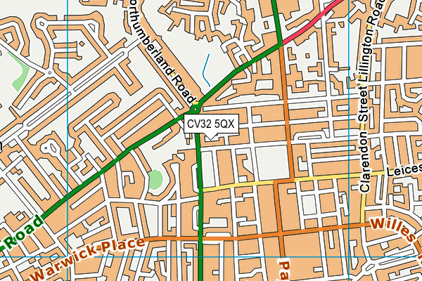 CV32 5QX map - OS VectorMap District (Ordnance Survey)
