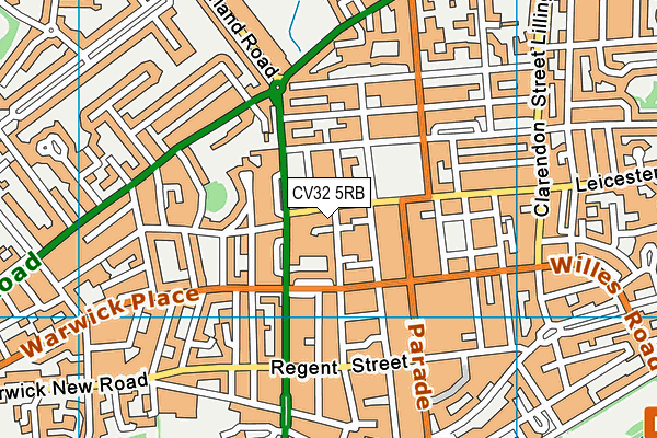 CV32 5RB map - OS VectorMap District (Ordnance Survey)