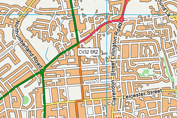 CV32 5RZ map - OS VectorMap District (Ordnance Survey)