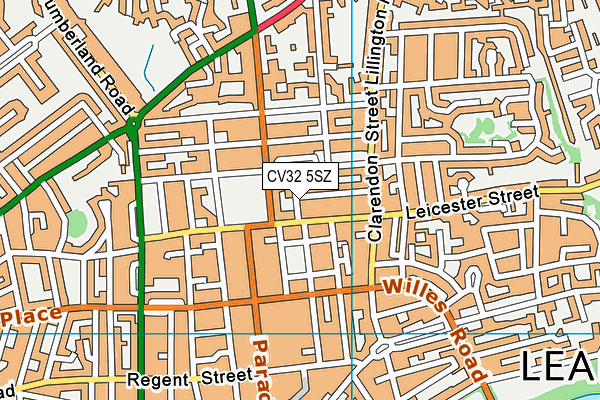 CV32 5SZ map - OS VectorMap District (Ordnance Survey)