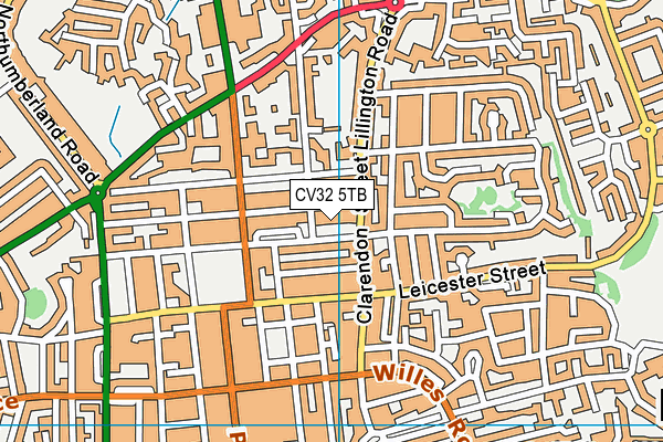 CV32 5TB map - OS VectorMap District (Ordnance Survey)