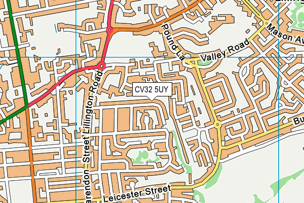 CV32 5UY map - OS VectorMap District (Ordnance Survey)