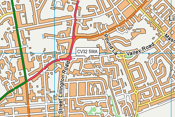 CV32 5WA map - OS VectorMap District (Ordnance Survey)