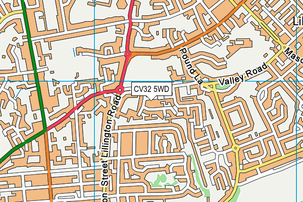 CV32 5WD map - OS VectorMap District (Ordnance Survey)