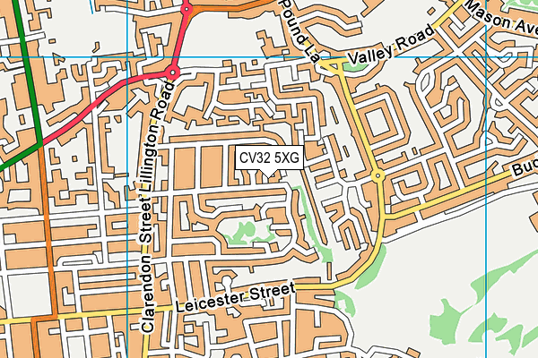 CV32 5XG map - OS VectorMap District (Ordnance Survey)