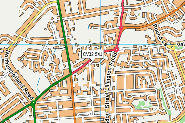 CV32 5XJ map - OS VectorMap District (Ordnance Survey)