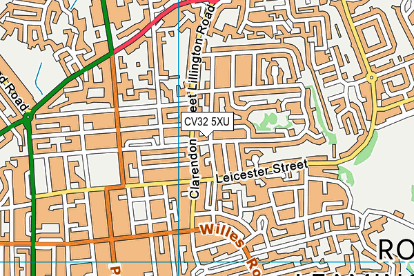CV32 5XU map - OS VectorMap District (Ordnance Survey)