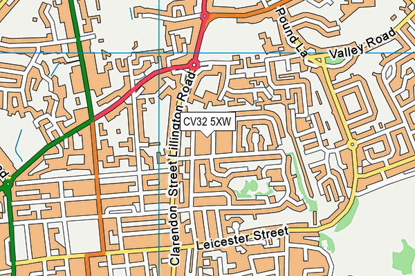 CV32 5XW map - OS VectorMap District (Ordnance Survey)