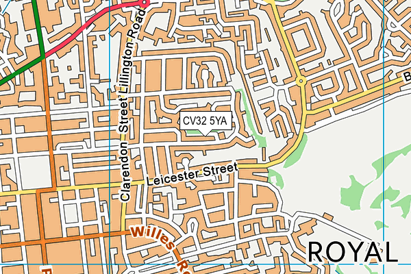 CV32 5YA map - OS VectorMap District (Ordnance Survey)
