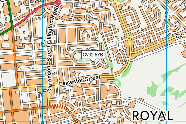 CV32 5YB map - OS VectorMap District (Ordnance Survey)