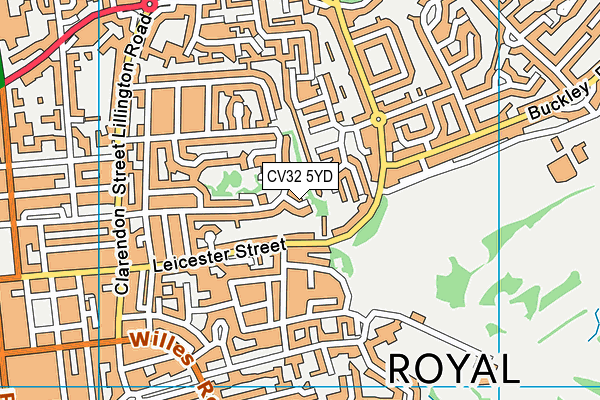 CV32 5YD map - OS VectorMap District (Ordnance Survey)