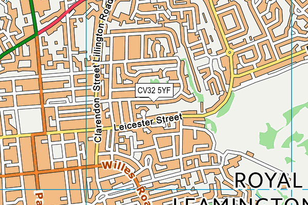 CV32 5YF map - OS VectorMap District (Ordnance Survey)