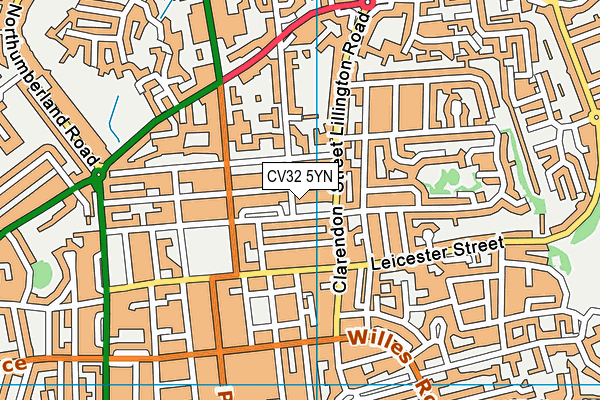 CV32 5YN map - OS VectorMap District (Ordnance Survey)