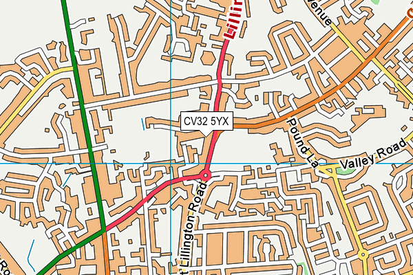 CV32 5YX map - OS VectorMap District (Ordnance Survey)