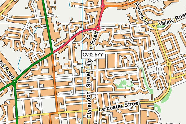 CV32 5YY map - OS VectorMap District (Ordnance Survey)