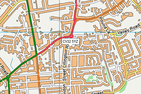 CV32 5YZ map - OS VectorMap District (Ordnance Survey)