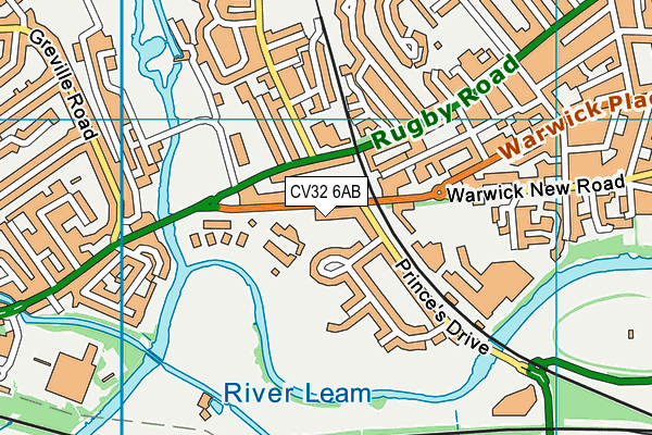 CV32 6AB map - OS VectorMap District (Ordnance Survey)