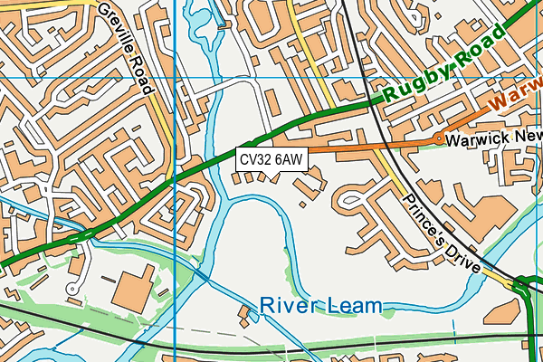 CV32 6AW map - OS VectorMap District (Ordnance Survey)