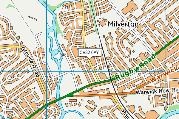 CV32 6AY map - OS VectorMap District (Ordnance Survey)