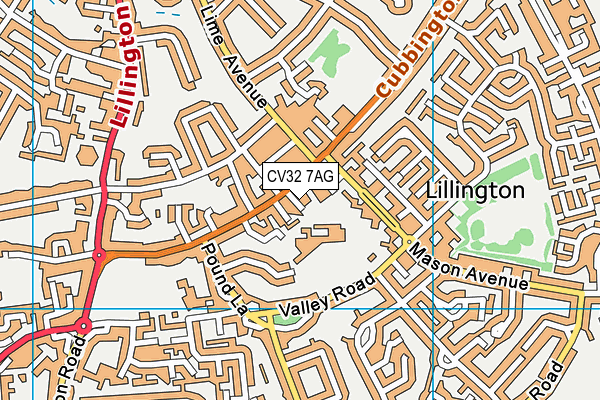 Lillington Primary School map (CV32 7AG) - OS VectorMap District (Ordnance Survey)