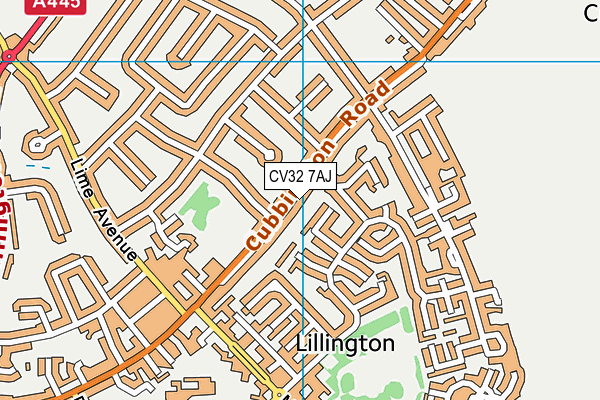 CV32 7AJ map - OS VectorMap District (Ordnance Survey)