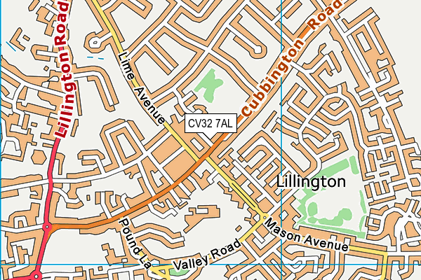 Lillington Free Church map (CV32 7AL) - OS VectorMap District (Ordnance Survey)