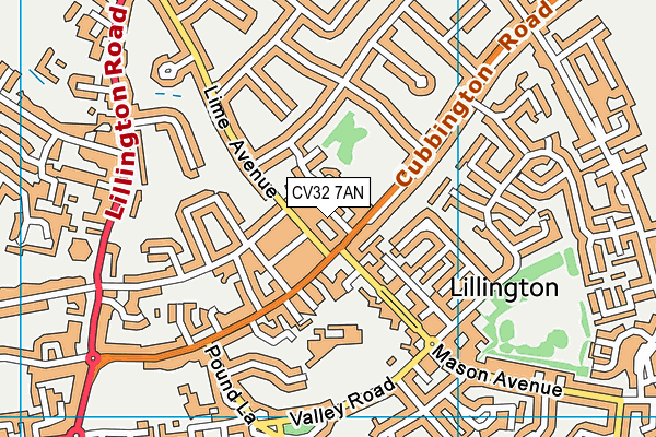 CV32 7AN map - OS VectorMap District (Ordnance Survey)