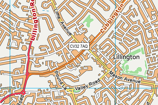 CV32 7AQ map - OS VectorMap District (Ordnance Survey)