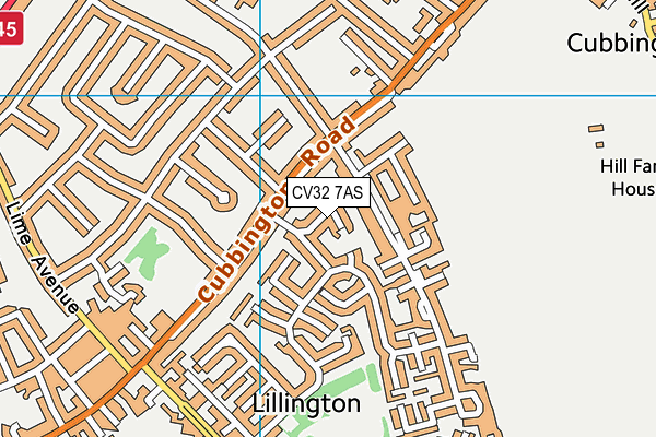 CV32 7AS map - OS VectorMap District (Ordnance Survey)