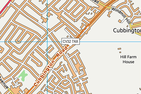 CV32 7AX map - OS VectorMap District (Ordnance Survey)