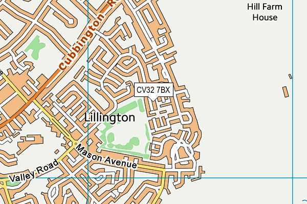 CV32 7BX map - OS VectorMap District (Ordnance Survey)