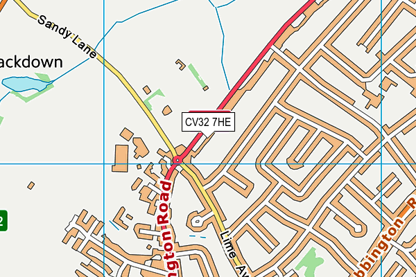 CV32 7HE map - OS VectorMap District (Ordnance Survey)