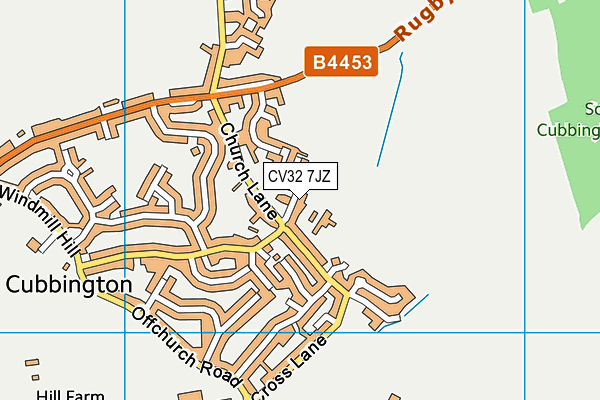 CV32 7JZ map - OS VectorMap District (Ordnance Survey)