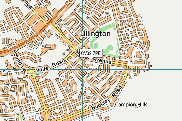 CV32 7PE map - OS VectorMap District (Ordnance Survey)