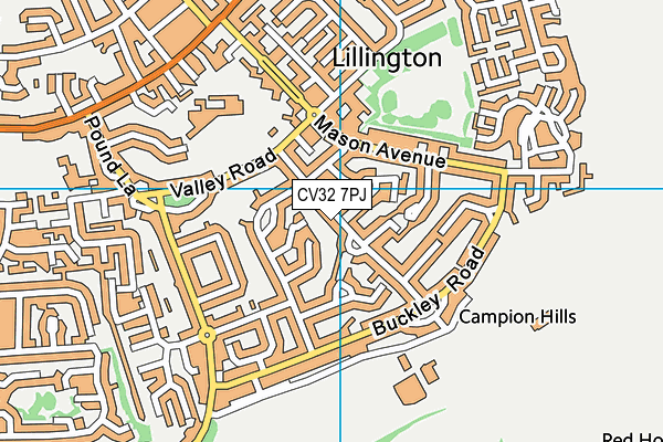 CV32 7PJ map - OS VectorMap District (Ordnance Survey)
