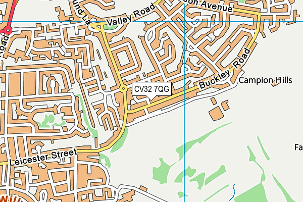 CV32 7QG map - OS VectorMap District (Ordnance Survey)