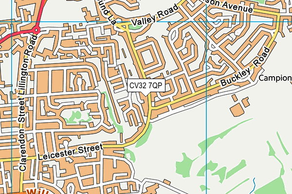 CV32 7QP map - OS VectorMap District (Ordnance Survey)