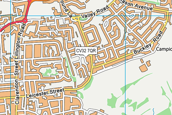 CV32 7QR map - OS VectorMap District (Ordnance Survey)
