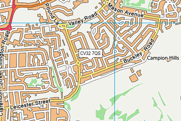 CV32 7QS map - OS VectorMap District (Ordnance Survey)