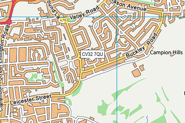 CV32 7QU map - OS VectorMap District (Ordnance Survey)