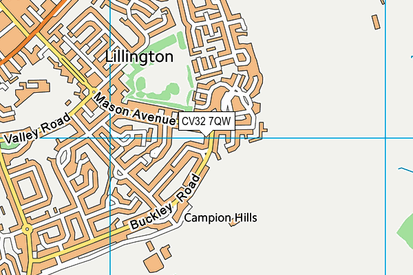 CV32 7QW map - OS VectorMap District (Ordnance Survey)