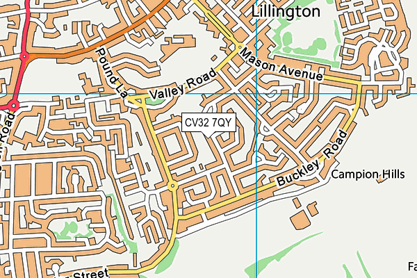 CV32 7QY map - OS VectorMap District (Ordnance Survey)