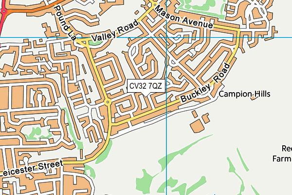 CV32 7QZ map - OS VectorMap District (Ordnance Survey)