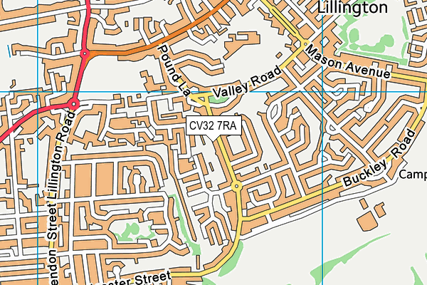 CV32 7RA map - OS VectorMap District (Ordnance Survey)